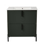 Bathroom Vanity With Ceramic Sink, Fluted Design