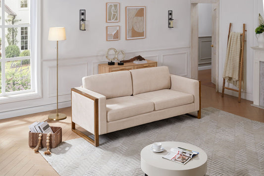 Modern 3-Seater Sofa With Solid Wood Legs