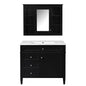 Bathroom Vanity With Mirror Cabinet, Single Sink With 2 Soft Closing Doors And 4 Drawers