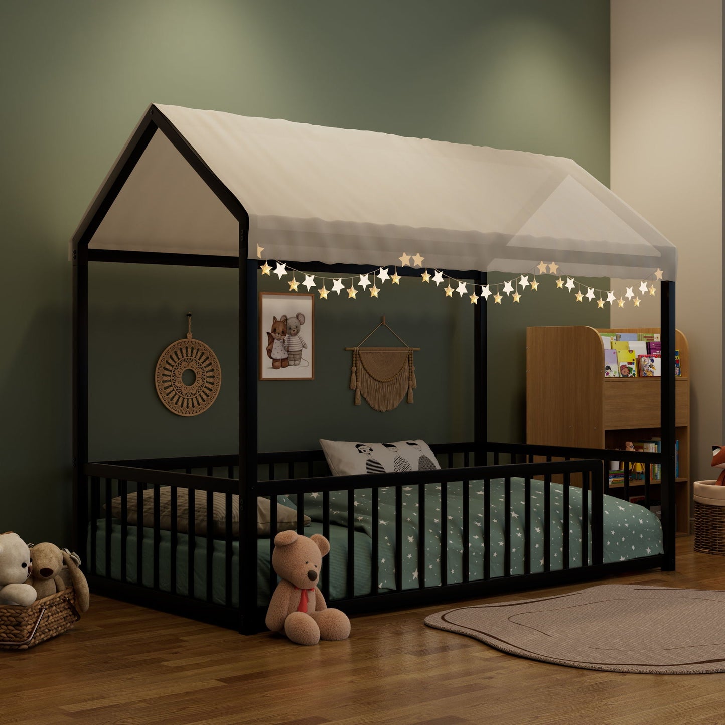 Montessori Floor Bed Frame With House Shape