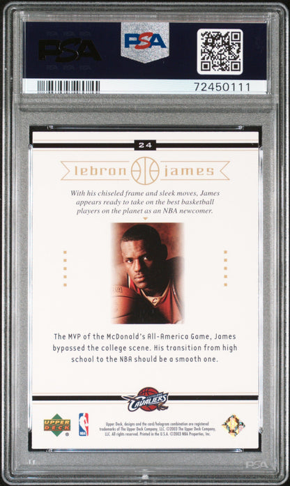 Graded 2003-04 Upper Deck LeBron James #24 Box Set Rookie RC Basketball Card PSA 10 Gem Mint
