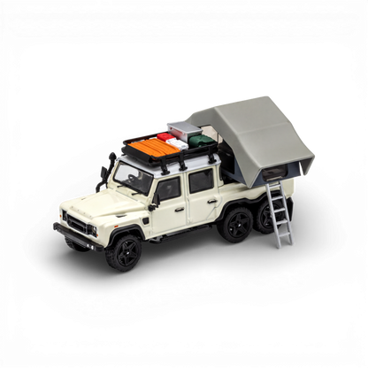 GCD Land Rover Defender 6x6 Off-White Camping Modified 1:64