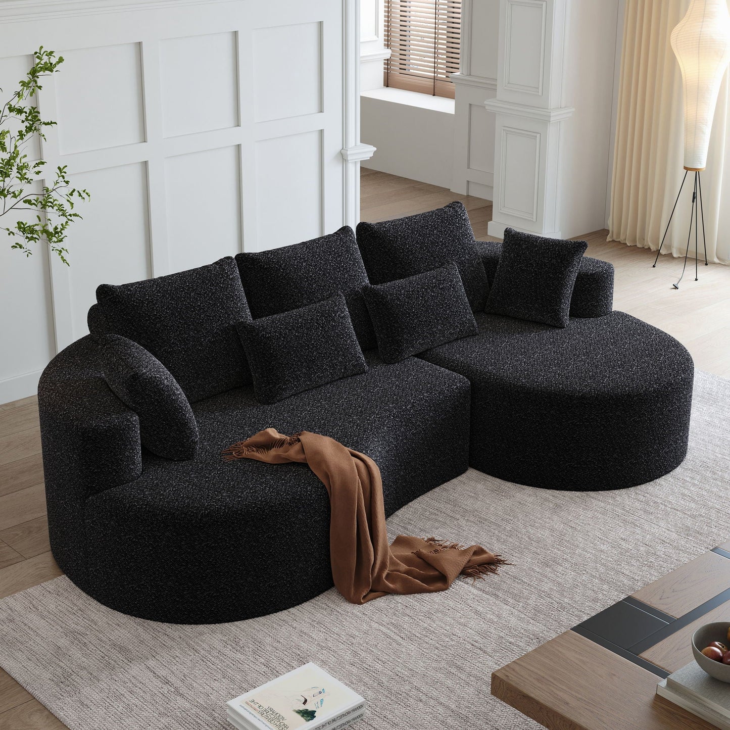 Curved Oversized Sectional Sofa With Extra Deep Seat