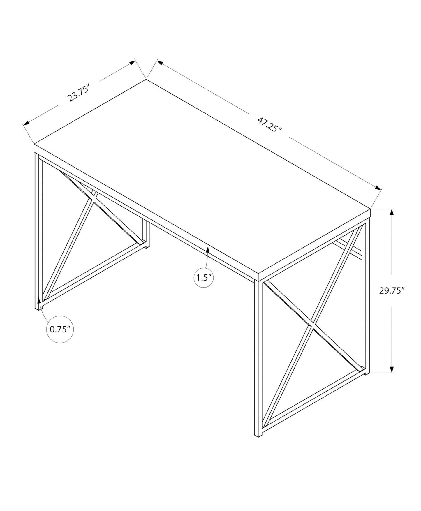 Computer Desk for Home Office, Laptop, Glossy Contemporary & Modern