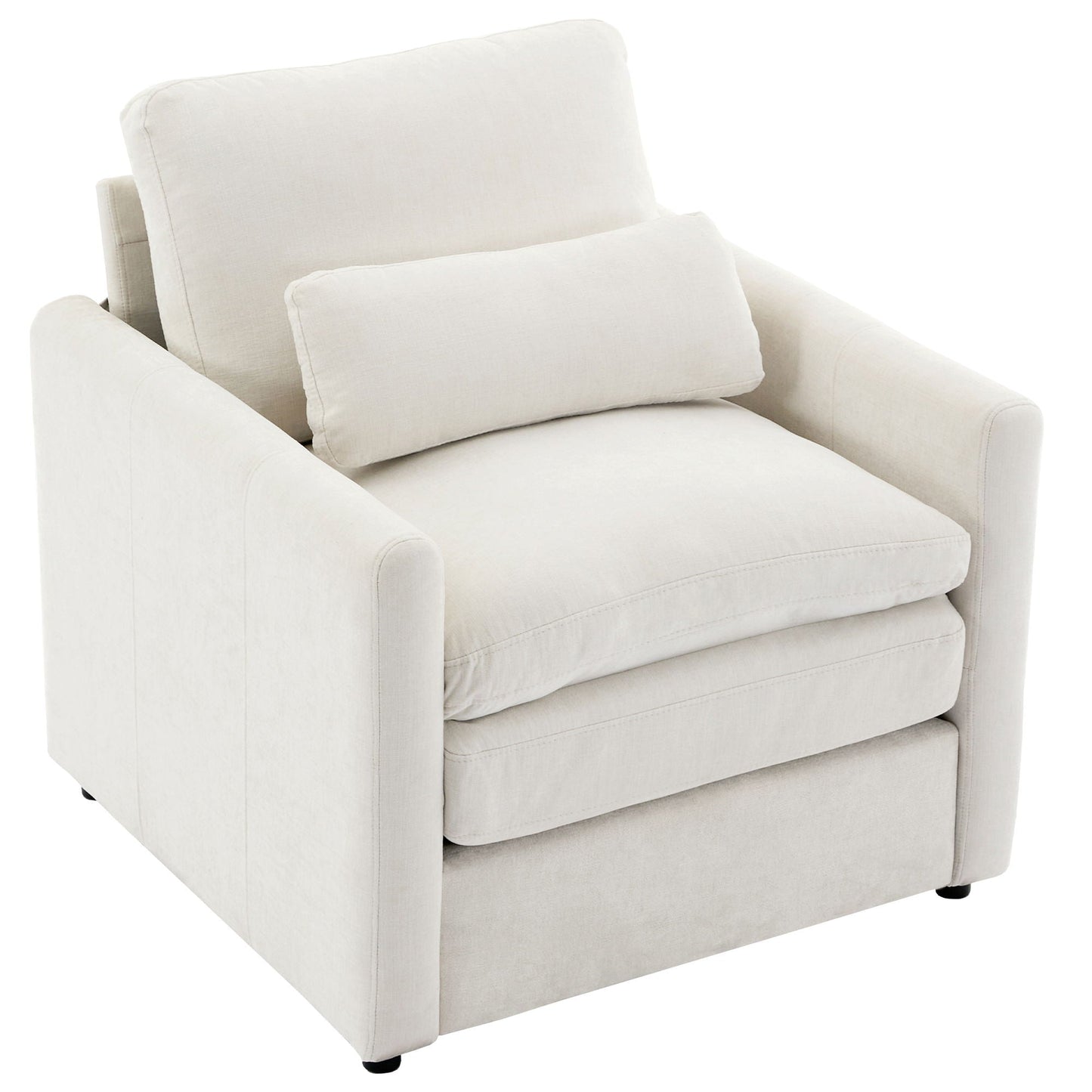 Cozy Upholstered Cushion Armchair For Living Room