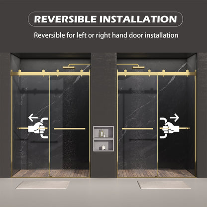 Dual Sliding Frameless Shower Door 56-60 in W x 75 in H