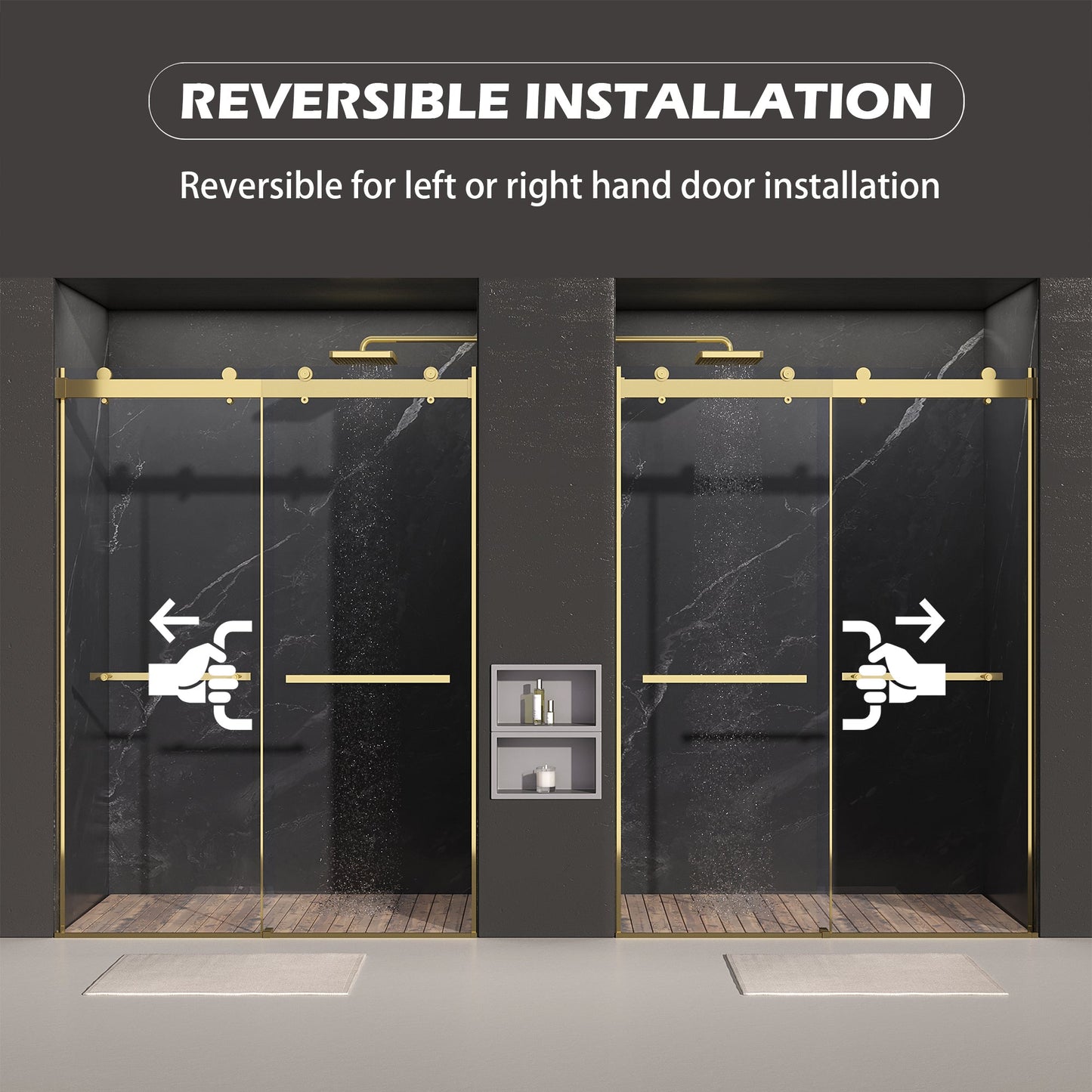 Dual Sliding Frameless Shower Door 44-48 in W x 75 in H