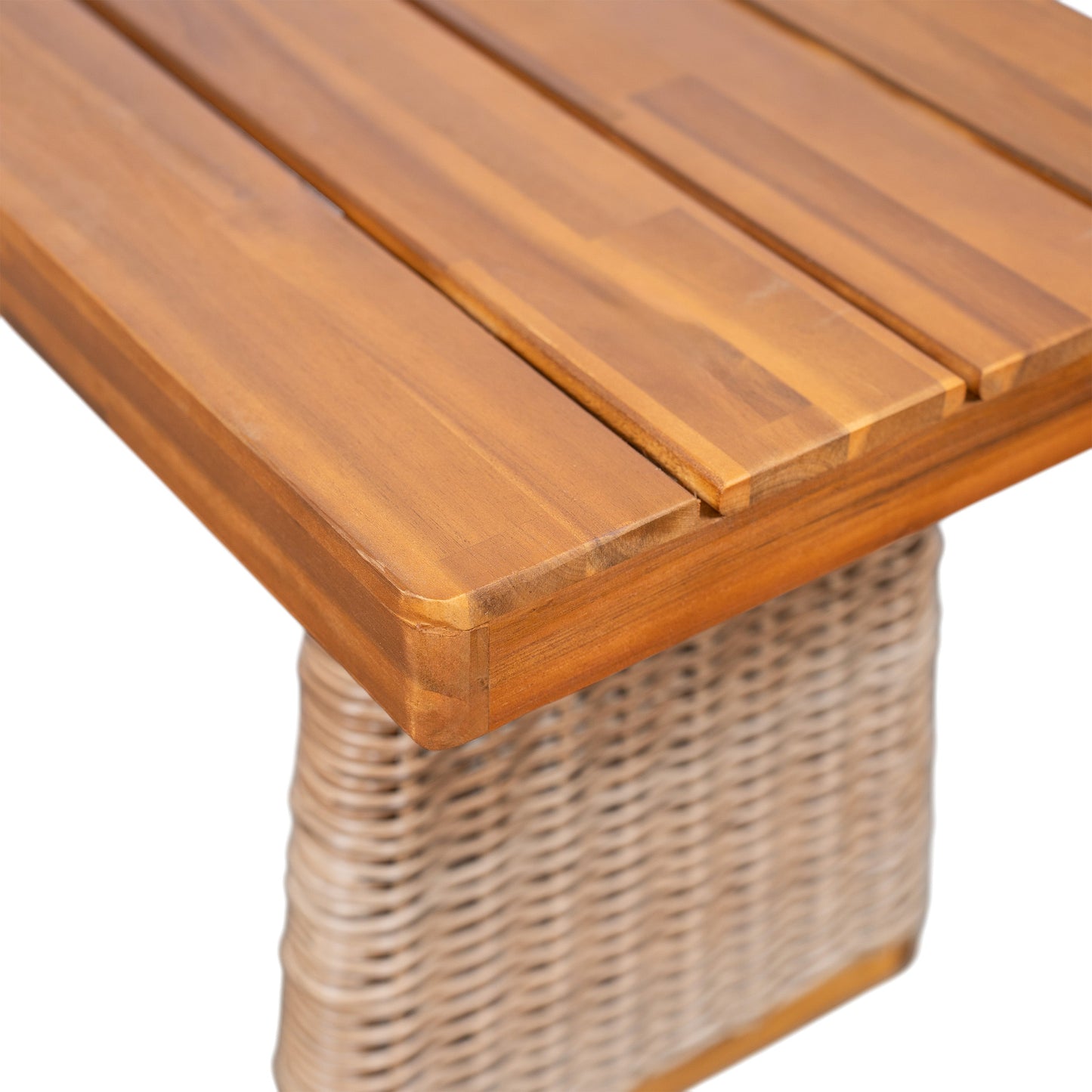 Outdoor 1pcs Acacia Wood Bench, Teak Finish