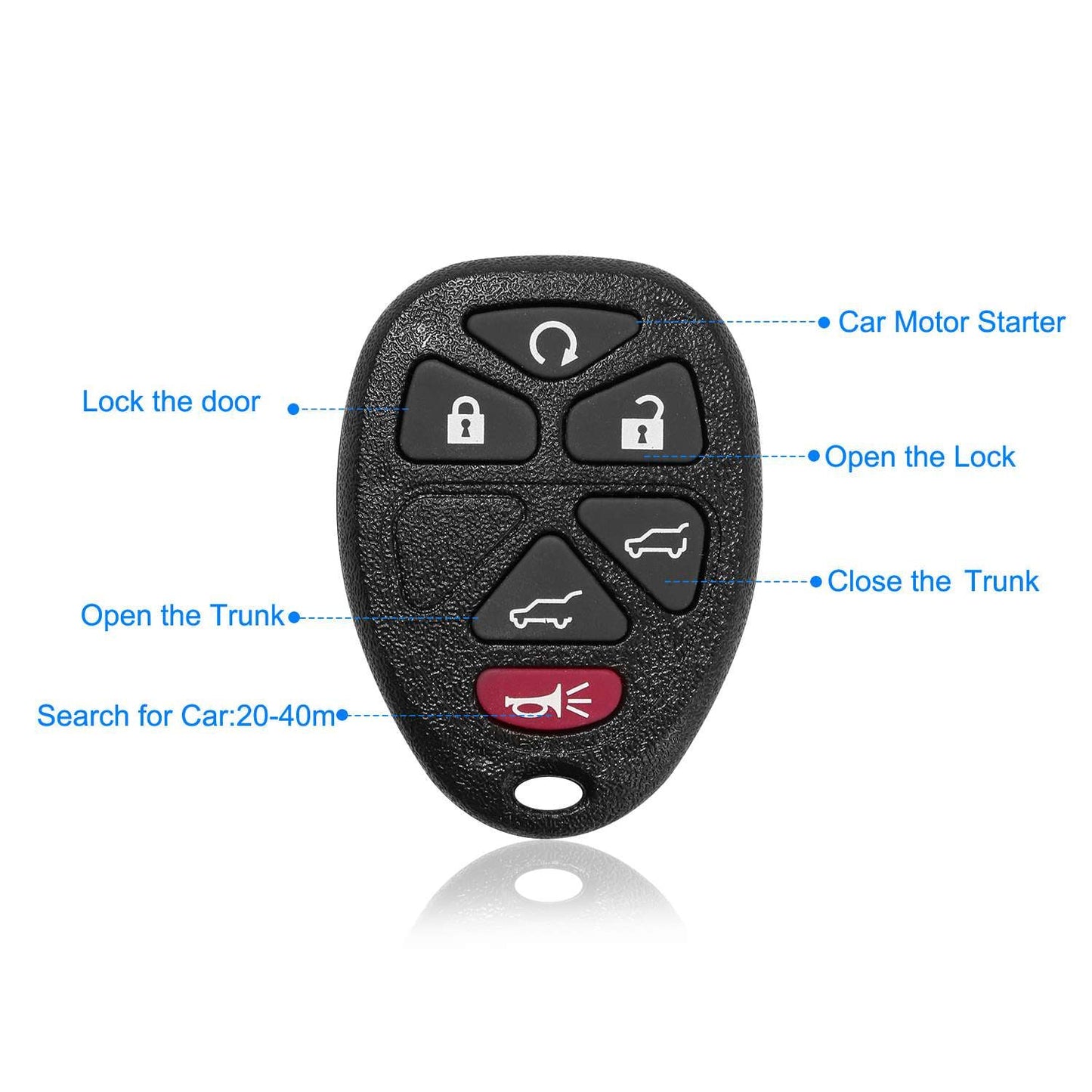 CA_ChevyKeylessRemote(2Pcs)_GPCT15052 Keyless Entry Car Key Remote Key Fob Case Button Pad Replacement for TAHOE Chevy 2007-2014 OUC60270 OUC60221