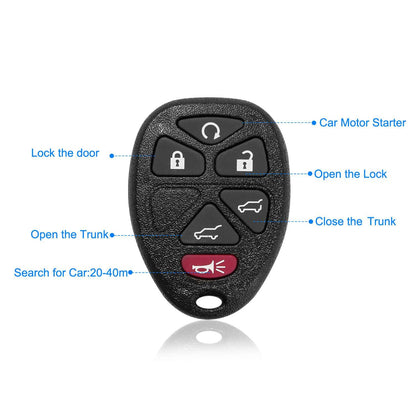 CA_ChevyKeylessRemote(2Pcs)_GPCT15052 Keyless Entry Car Key Remote Key Fob Case Button Pad Replacement for TAHOE Chevy 2007-2014 OUC60270 OUC60221