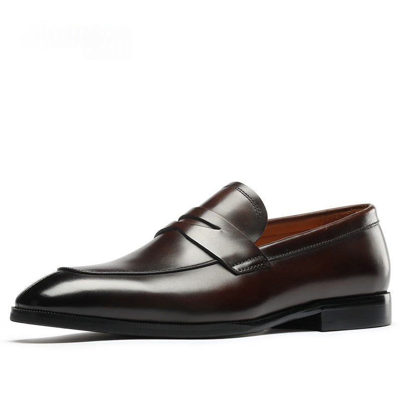 Mens Casual Leather Slip On Shoes Trendy For Summer