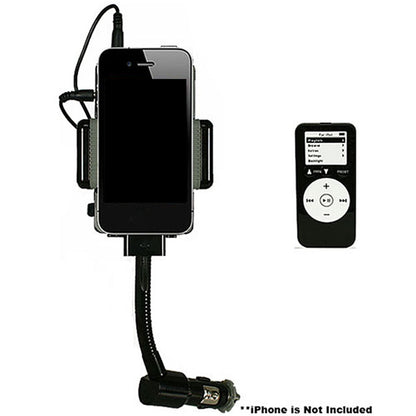 FM Transmitter Hands-free Car Charger W/ Remote Control Phone Stand 3.5 mm Headphone Jack Gooseneck Holder Fit For Smart Phone iPod MP3