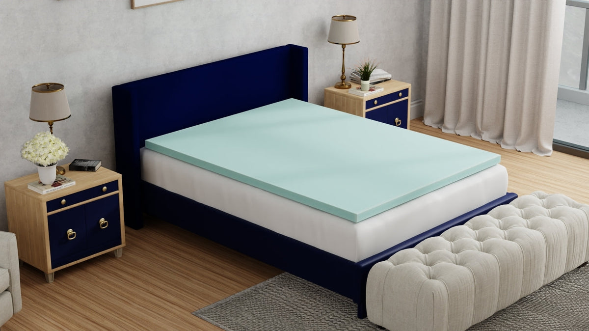 Omne Sleep Plush 3 Inch Queen Memory Foam Cooling Mattress Topper