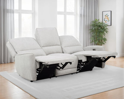 Sylmar Chenille Upholstered Power Reclining Sofa Dove Grey