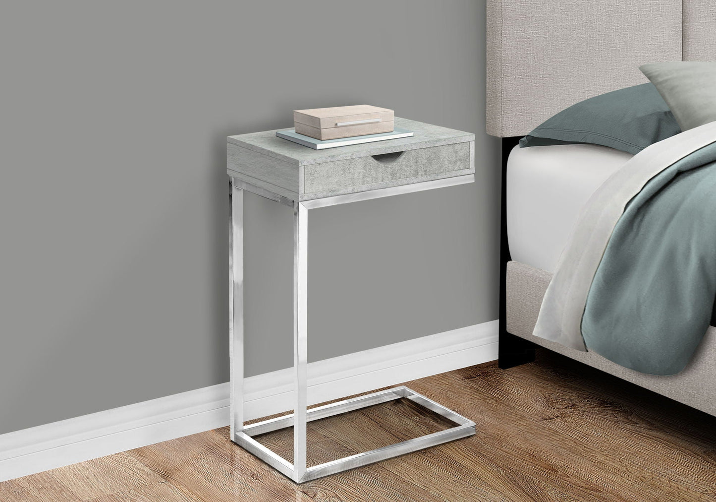 Accent Table, C - Shaped Contemporary Elegant Design