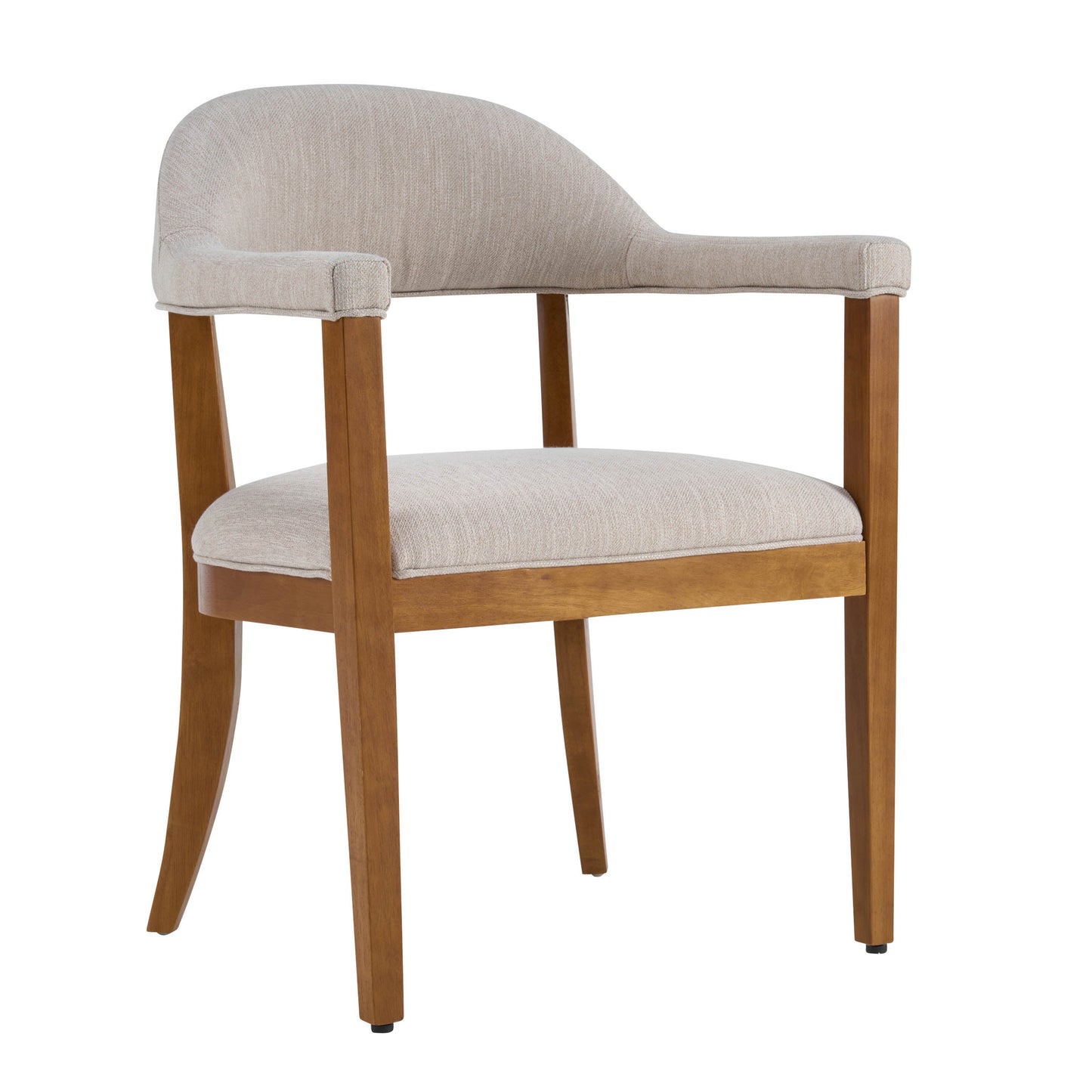 Wood Frame Upholstered Dining Chairs with Armrests (Set of 2)