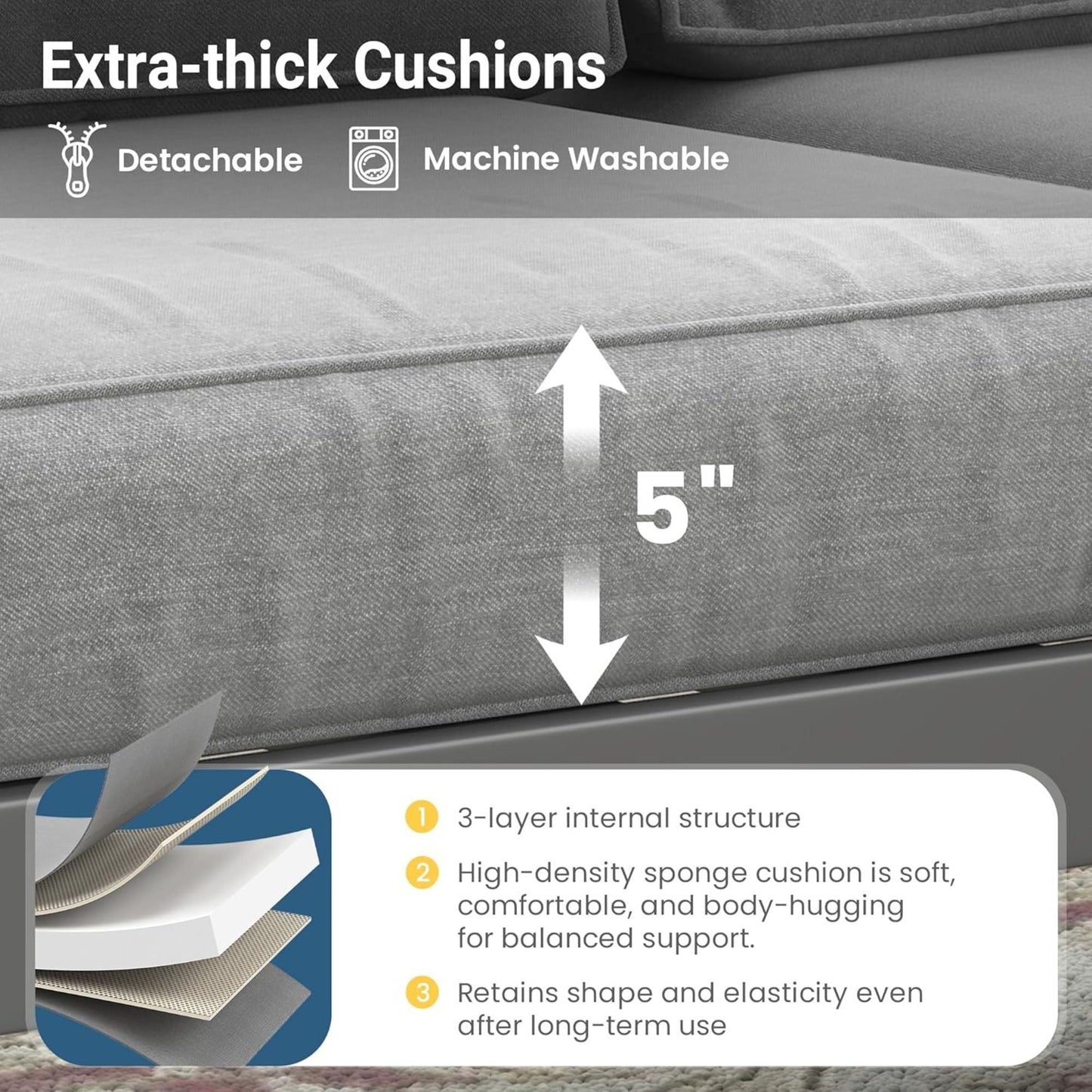 All-Weather Patio Ottomans With Thick Cushions (Set of 2)