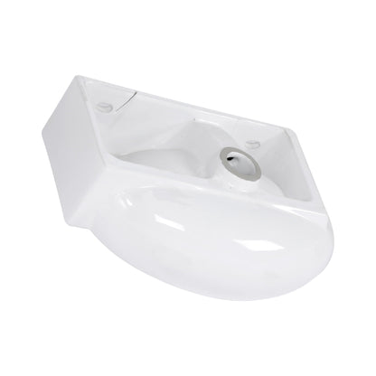 Modern Aesthetic Rectangle Wall Mount Bathroom Sink With Single Faucet Hole