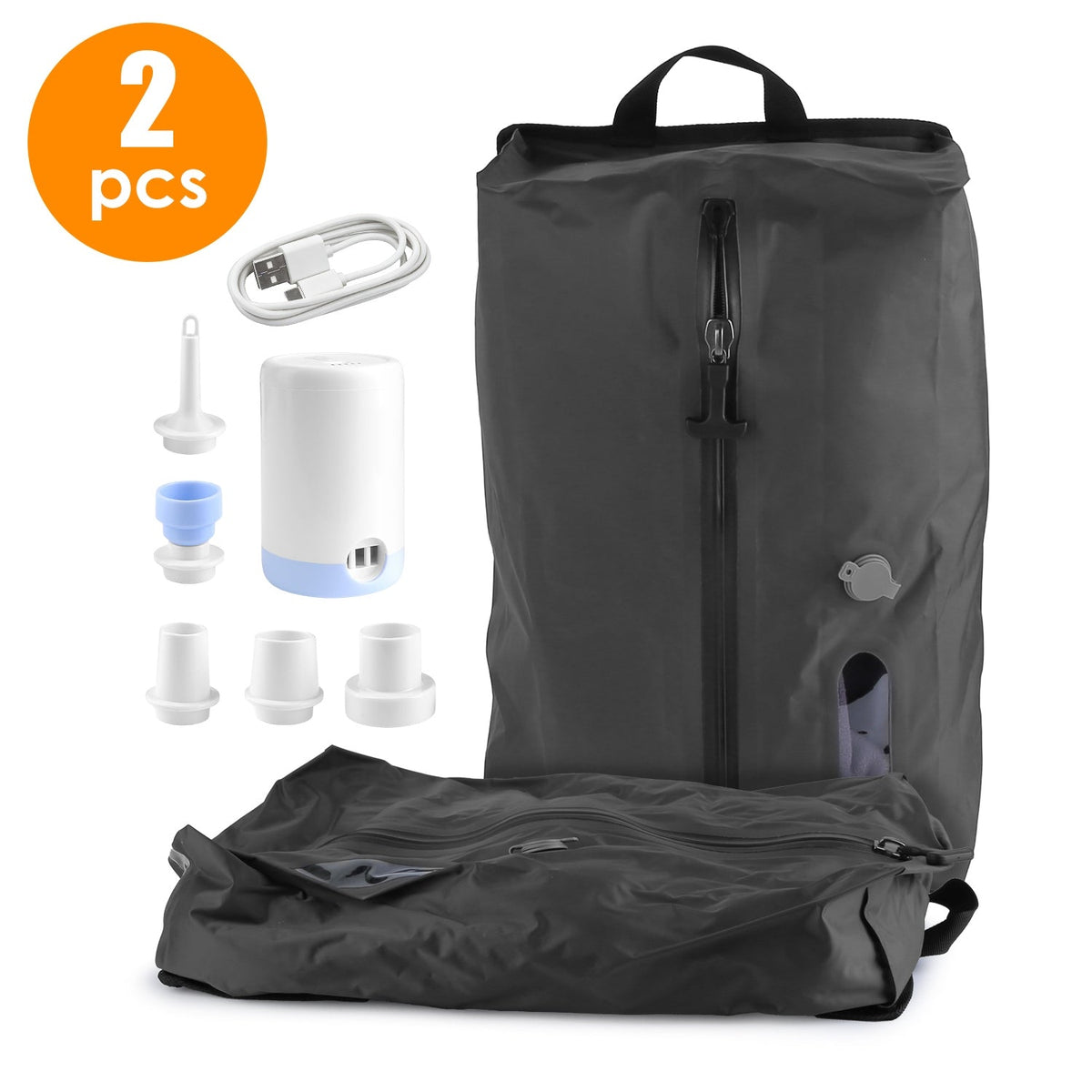 17L Vacuum Storage Bags with Rechargeable Pump (2-Pack)