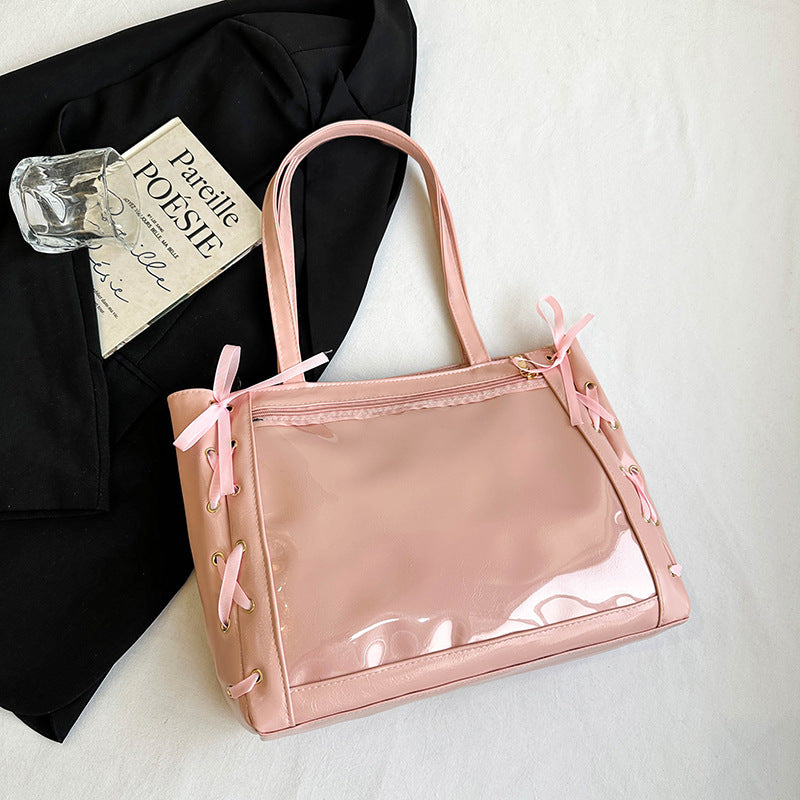 Large-Capacity Ribbon Bow Handheld Shoulder Bag