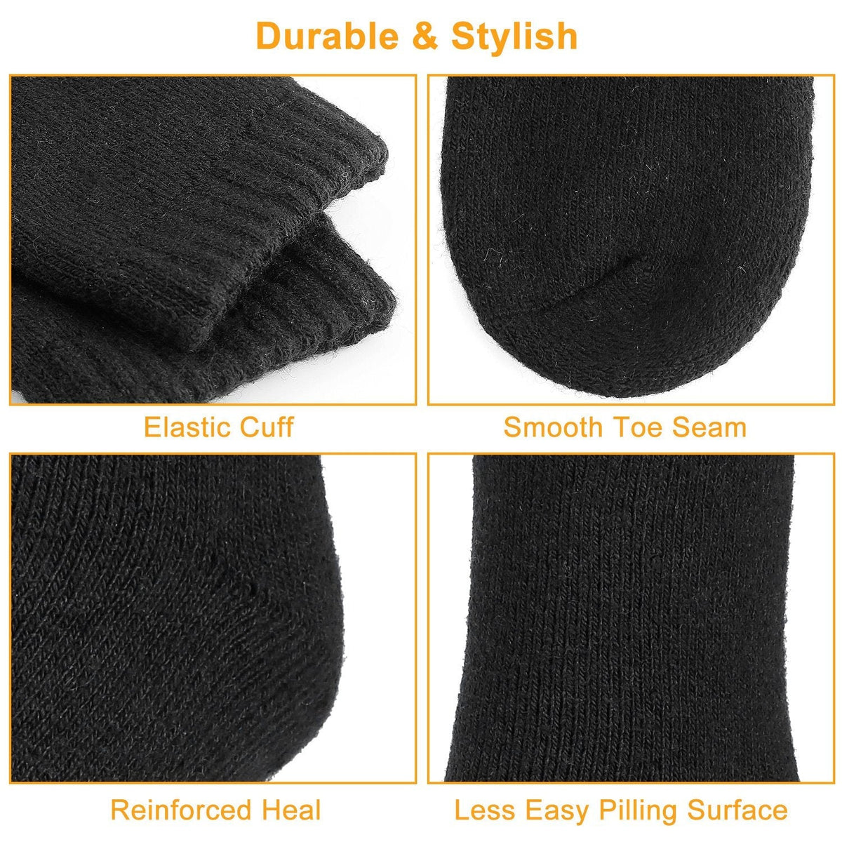 3 Pairs Men Warm Wool Socks Soft Cozy Winter Thermal Socks For Men Thick Heat-Trapping Moisture Wicking Socks Indoor Outdoor