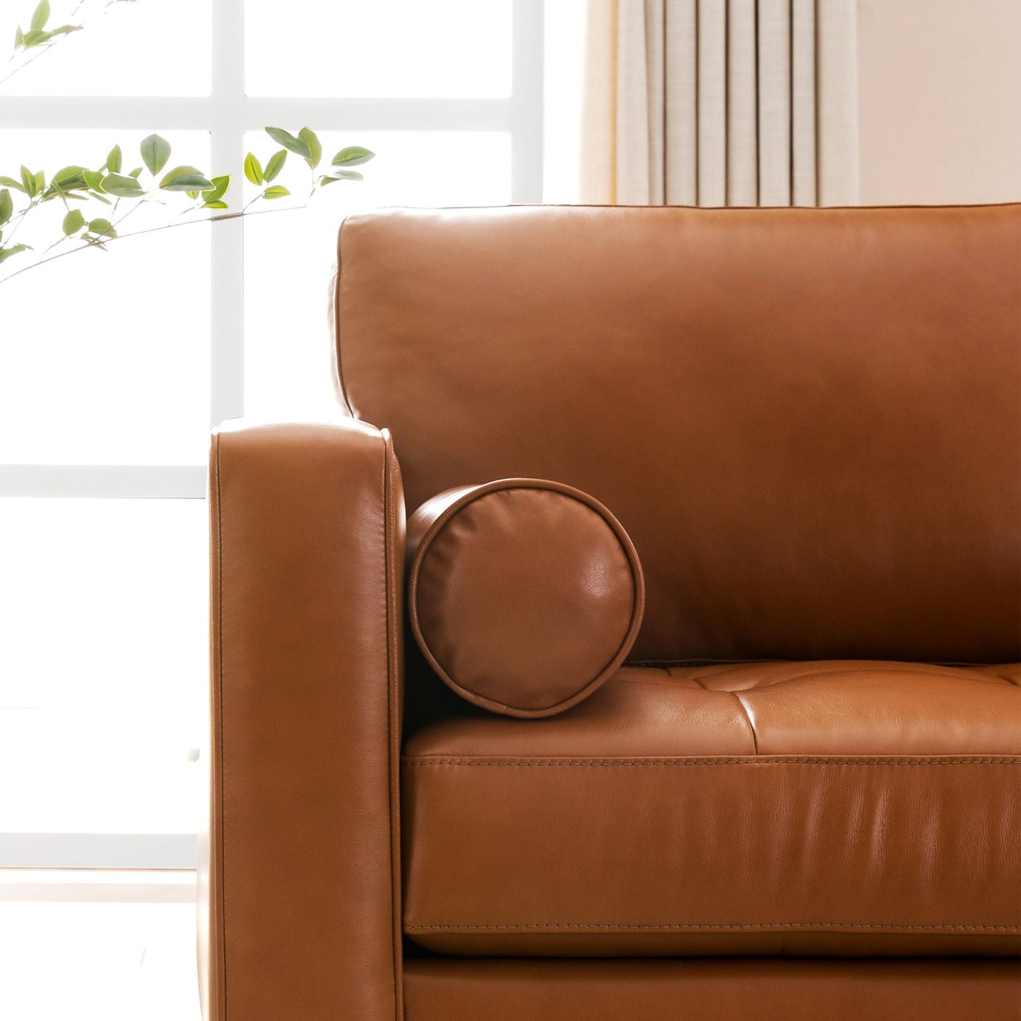 Mid-Century Tufted Sectional With Reversible Chaise