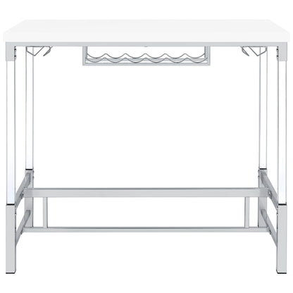 Norcrest 47-inch Acrylic Leg Bar Table White High Gloss