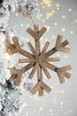 17.7" x 17.7" Large Fir Wood Snowflake Ornaments - Set of 2