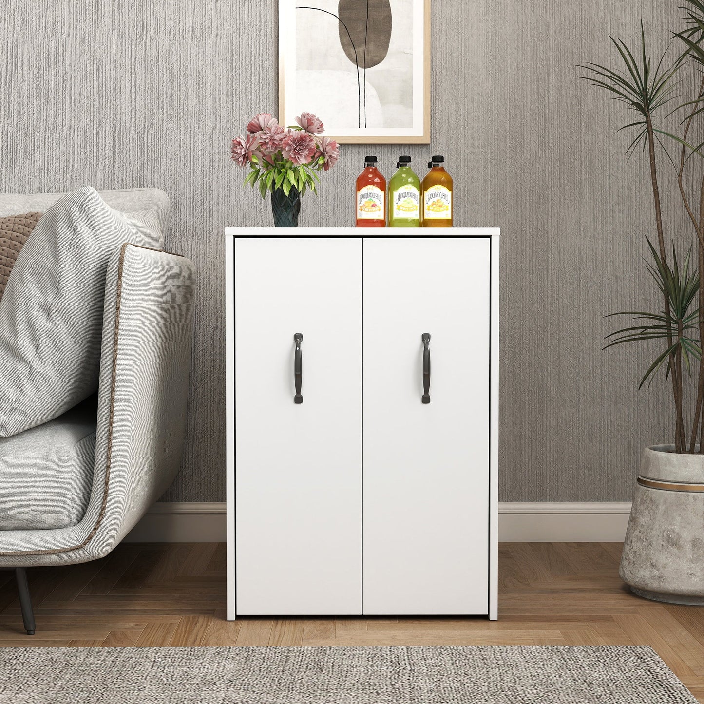 3 Tier Wooden Floor Standing Bookcase with Slide Out Drawer Storage