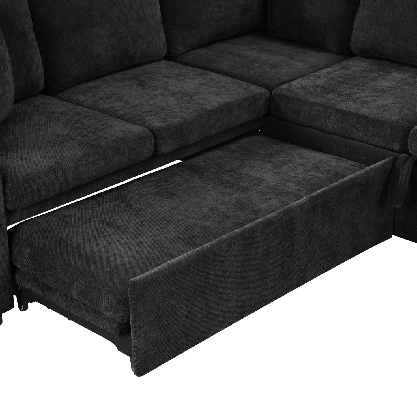 Modern L Shaped Sectional Sofa Bed With Hidden Storage Upholstery