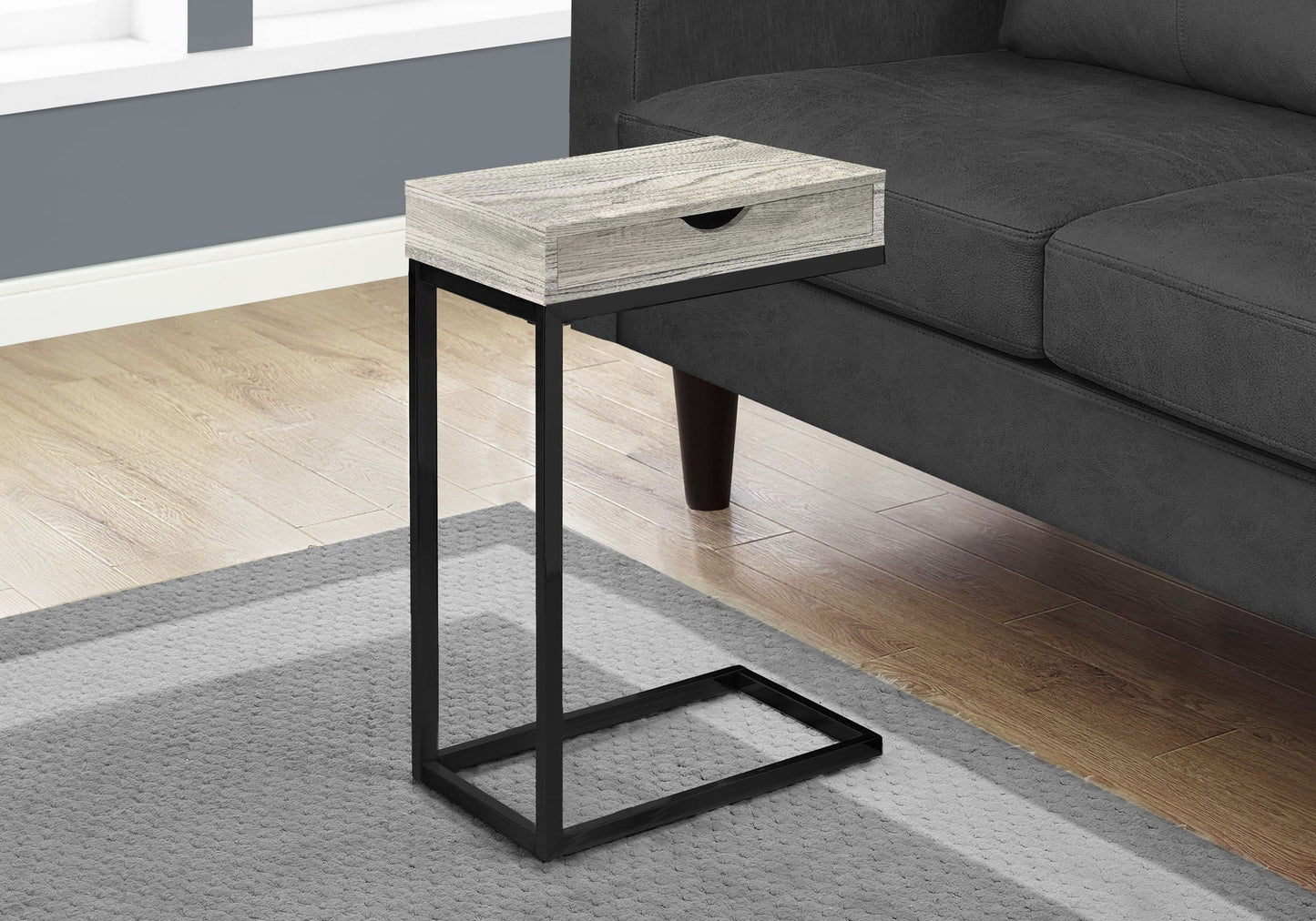 Accent Table, C - Shaped Contemporary Elegant Design
