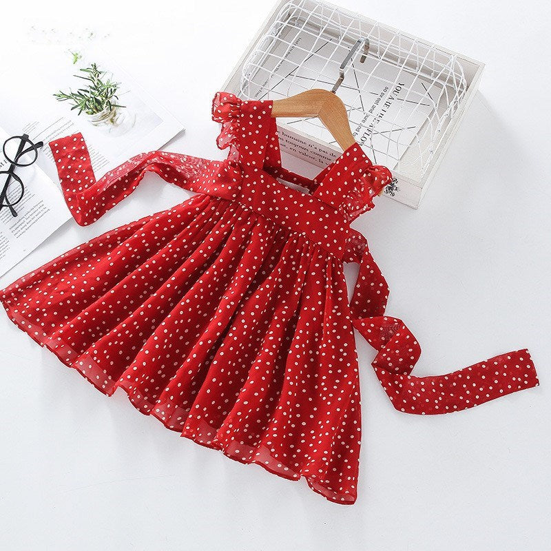 Chiffon Polka Dot Fashion Children's Princess Dress
