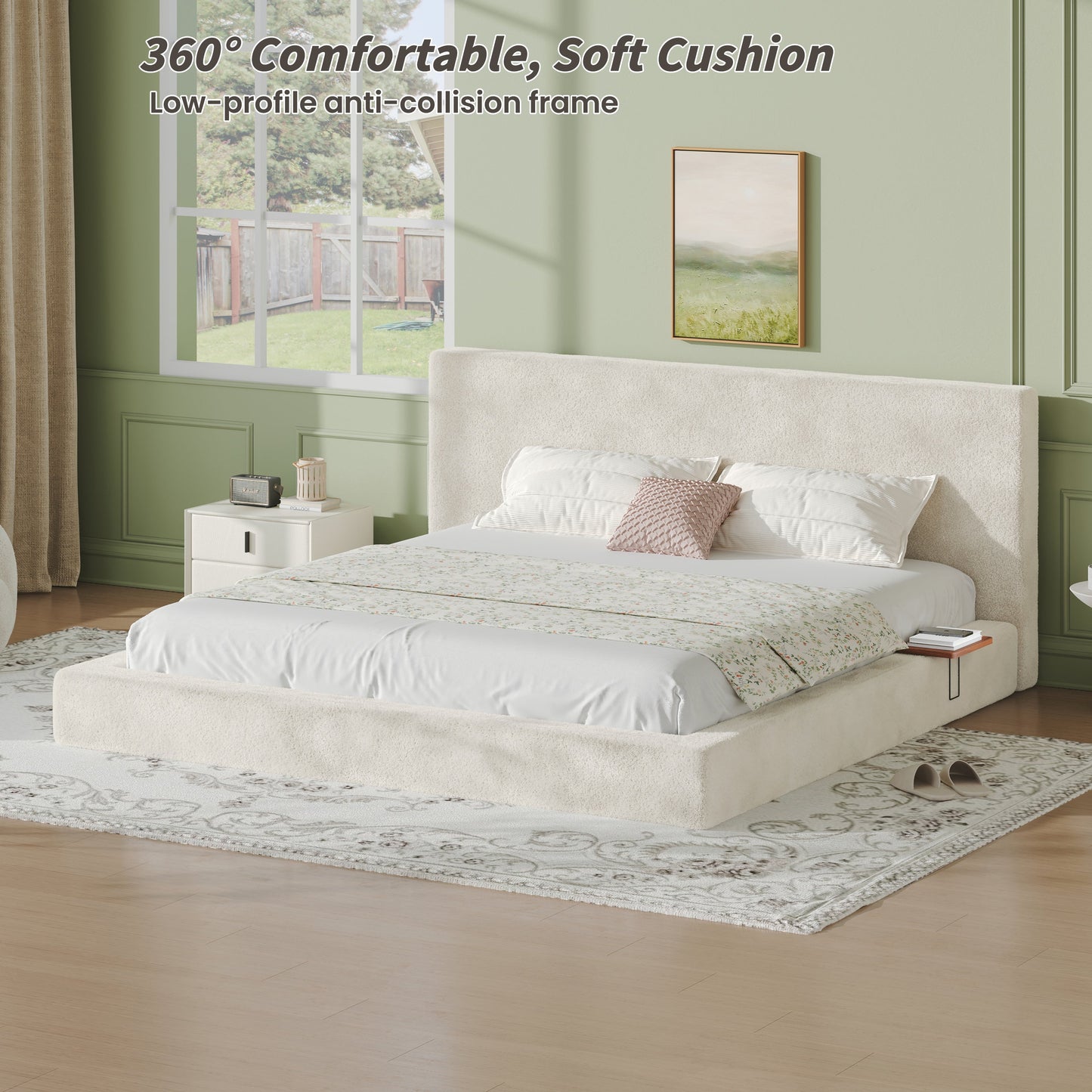 AirFrame King Bed Frame with Adjustable Sliding Side Table