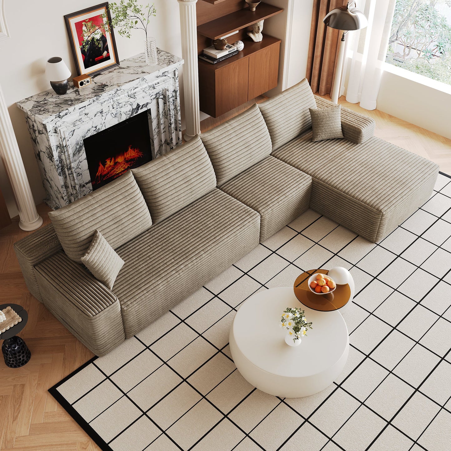 134" Cloud Sectional Couch with L-Shaped Chaise
