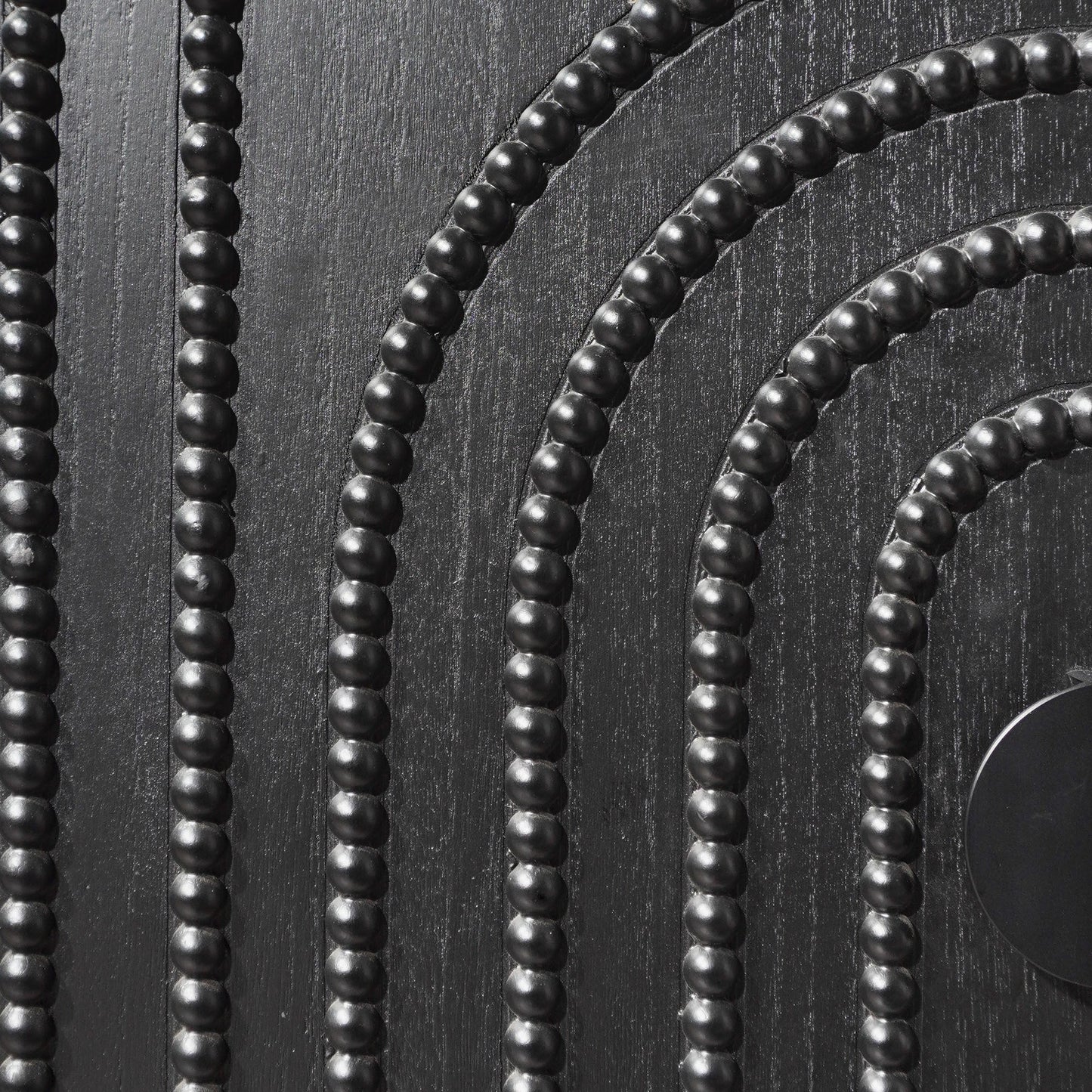 Modern Black Wood Storage Cabinet with Decorative Door