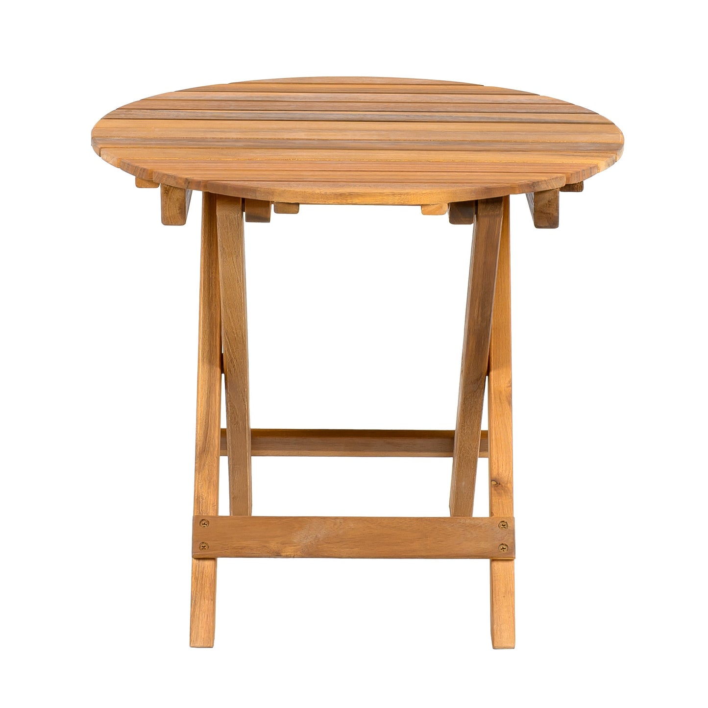 Patio Conversation Set with Foldable Acacia Wood Table and Cushioned Armchairs