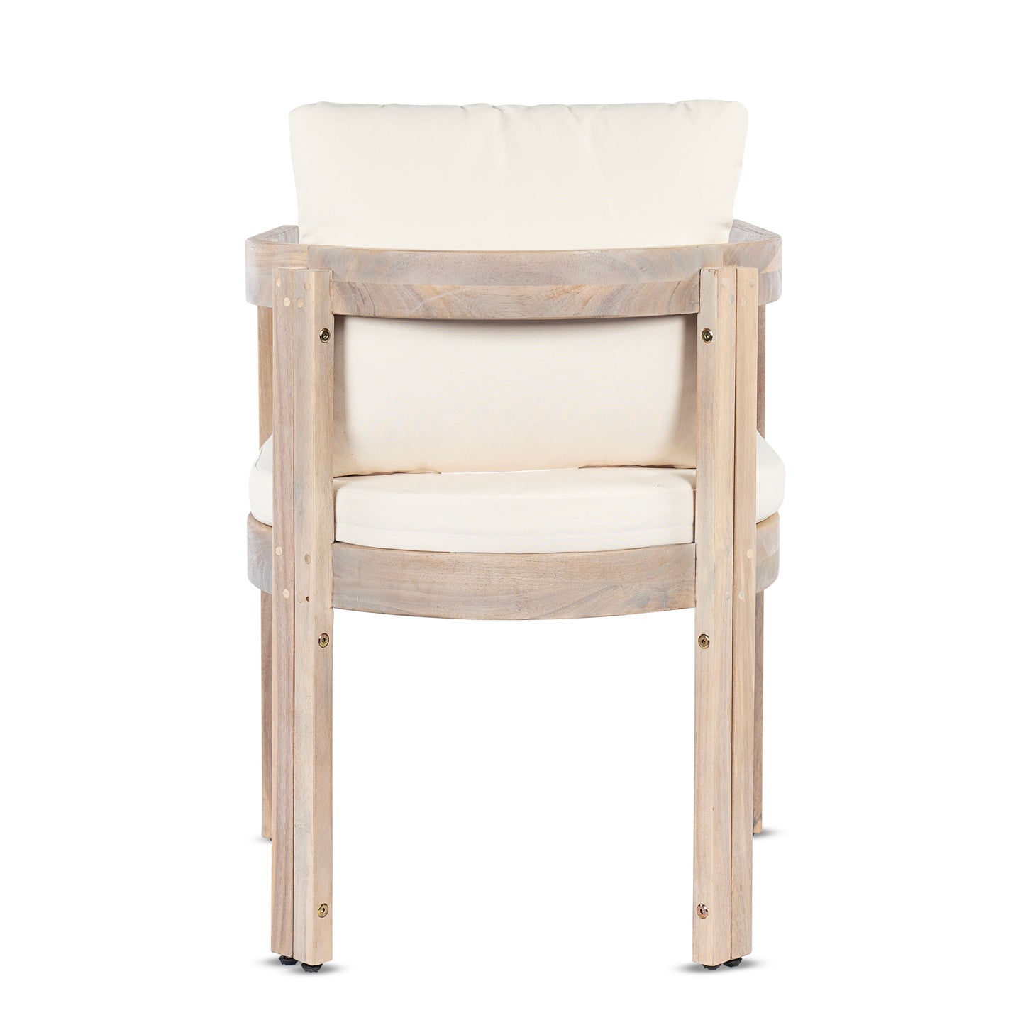 Acacia Wood Dining Chairs Set of 2, Armchairs with Cushions
