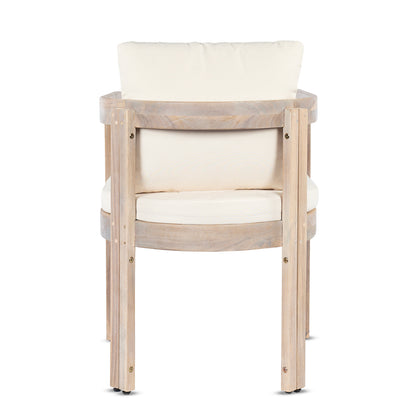 Acacia Wood Dining Chairs Set of 2, Armchairs with Cushions