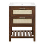 Modern Bathroom Vanity With Integrated Sink, Cabinet With 1 Deep Drawer And 1 Tip-Out Drawer