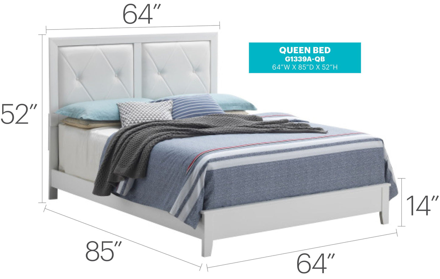 Padded Headboard Bed