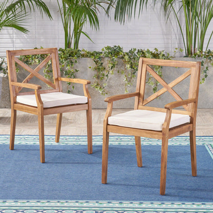 Perla Dining Chair 2-Piece Set with Cream Cushions