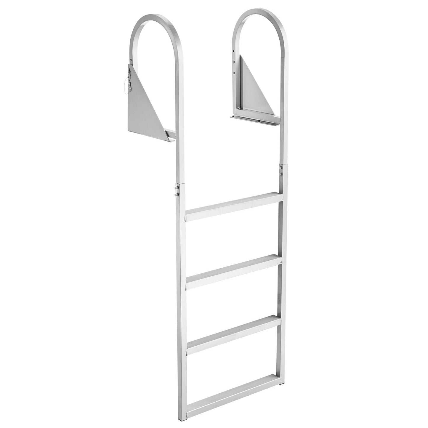 Flip-Up Dock Ladder, 4-Step, Heavy-Duty Aluminum Alloy Pontoon Boat Swim Ladder