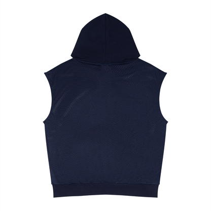 Loki & Ivy Unisex Panel Mesh Sleeveless Hoodie
