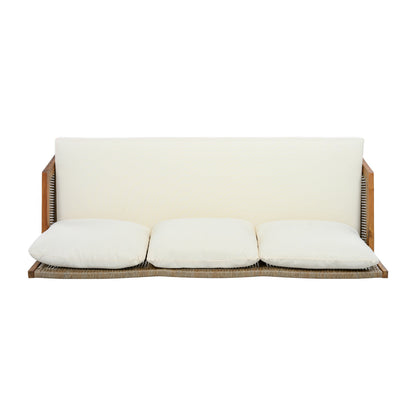 3 Piece Acacia Wood Patio Furniture Set with Coffee Table