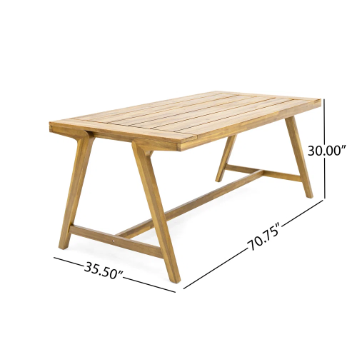 Modern Outdoor Dining Table with Acacia Wood and Teak Finish