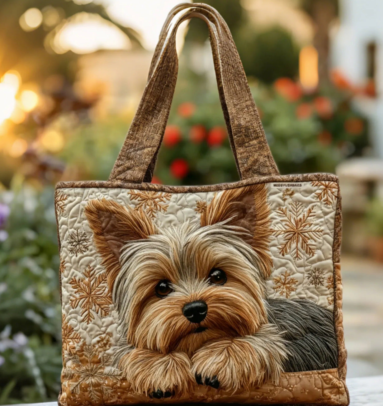 Digital-print Quilting Tote Bag, Commuter Casual Cotton-padded Jacket Bag