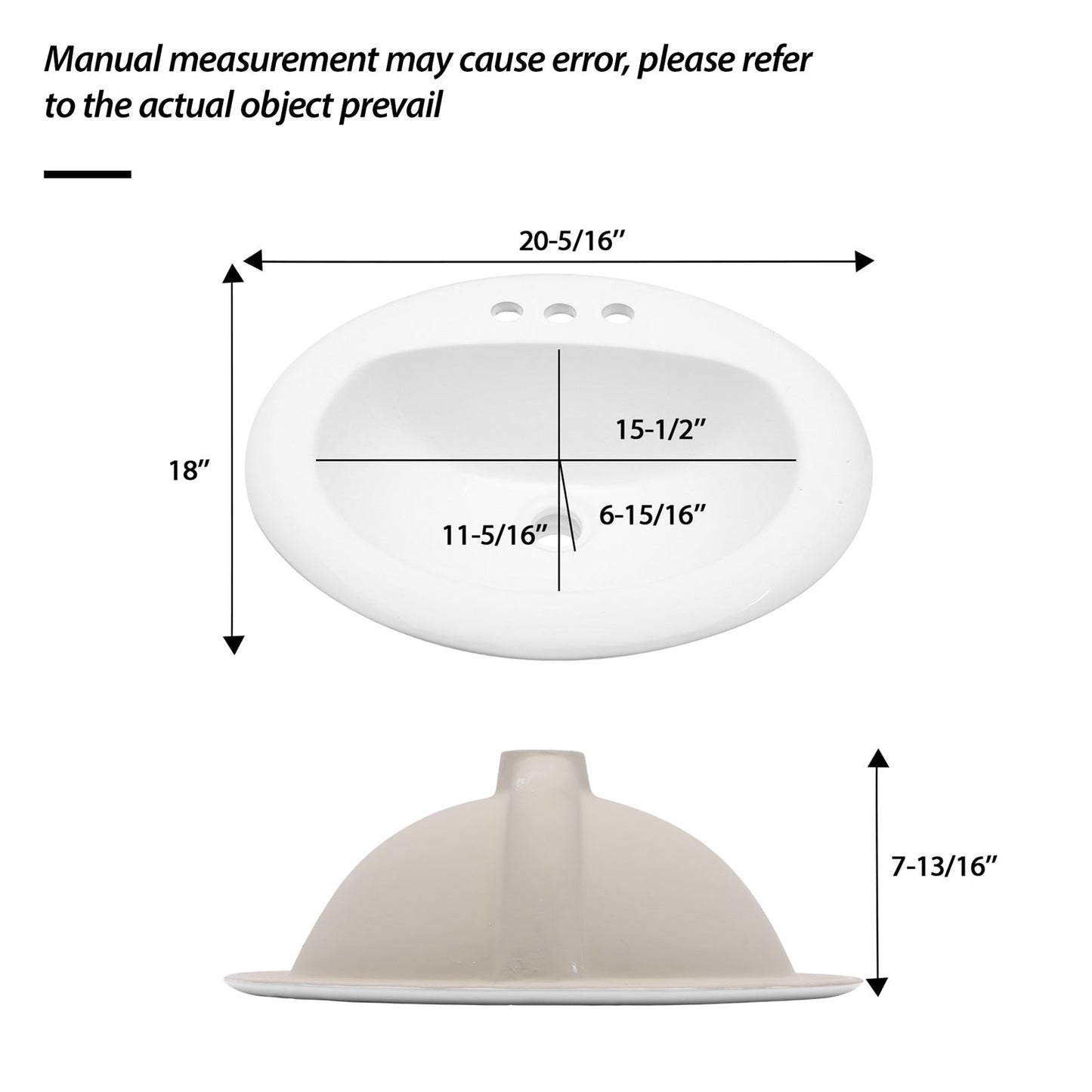 20.3 Inch Drop-In Bathroom Sink