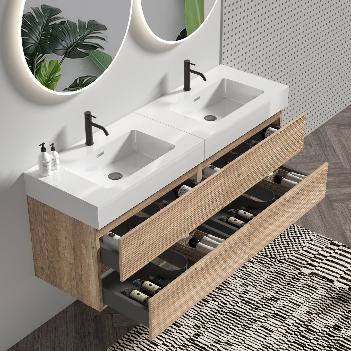 Grace 60" Bathroom Vanity with Double Drawers