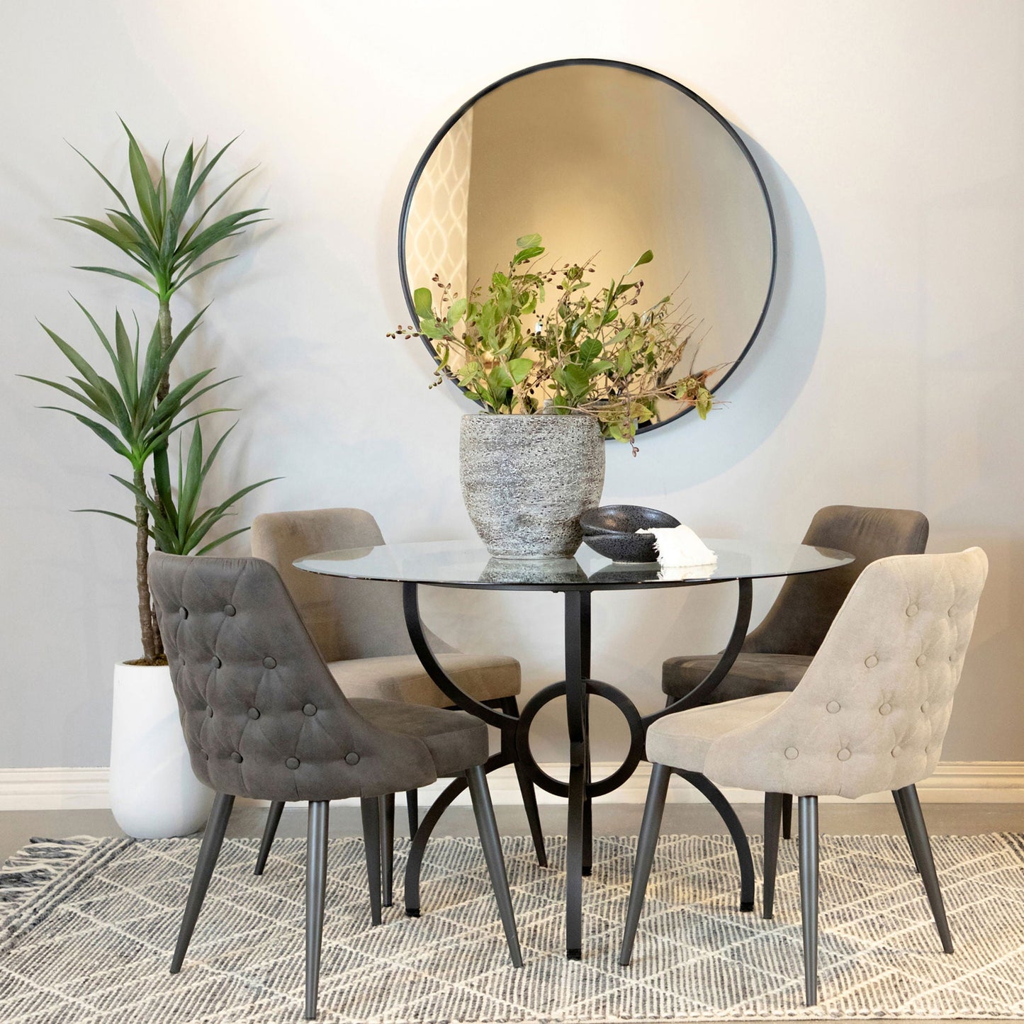 Marina - Round Dining Table - Gunmetal