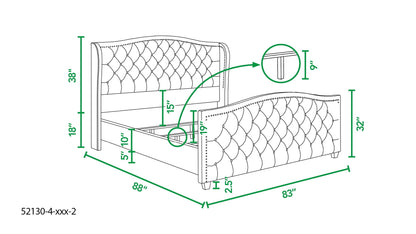 Marcella - Upholstered Shelter Headboard Bed Set